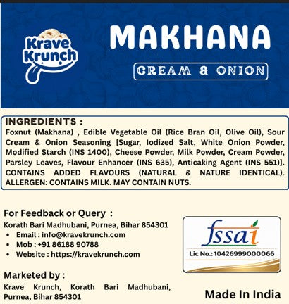 Cream & Onion Flavoured Makhana